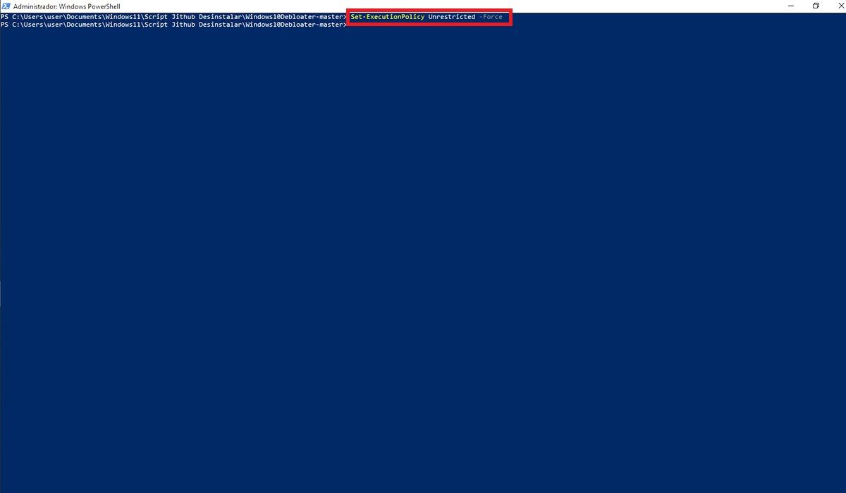 desinstalar Windows 11 script gitgub powershell unrestricted