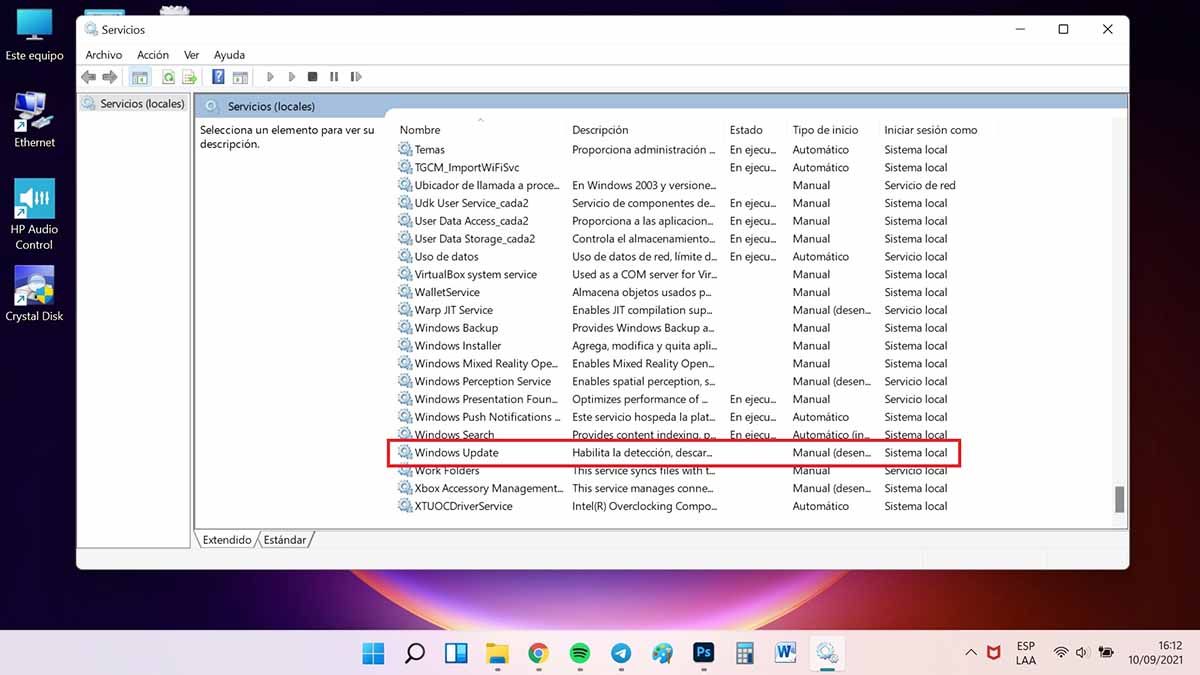 desactivar las actualizaciones en windows 11 services w update