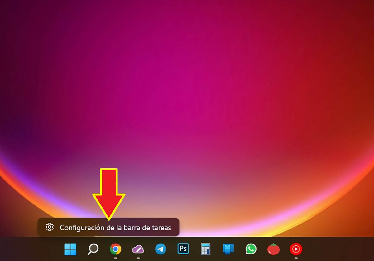 Abrir la configuracion de la barra de tareas Windows 11