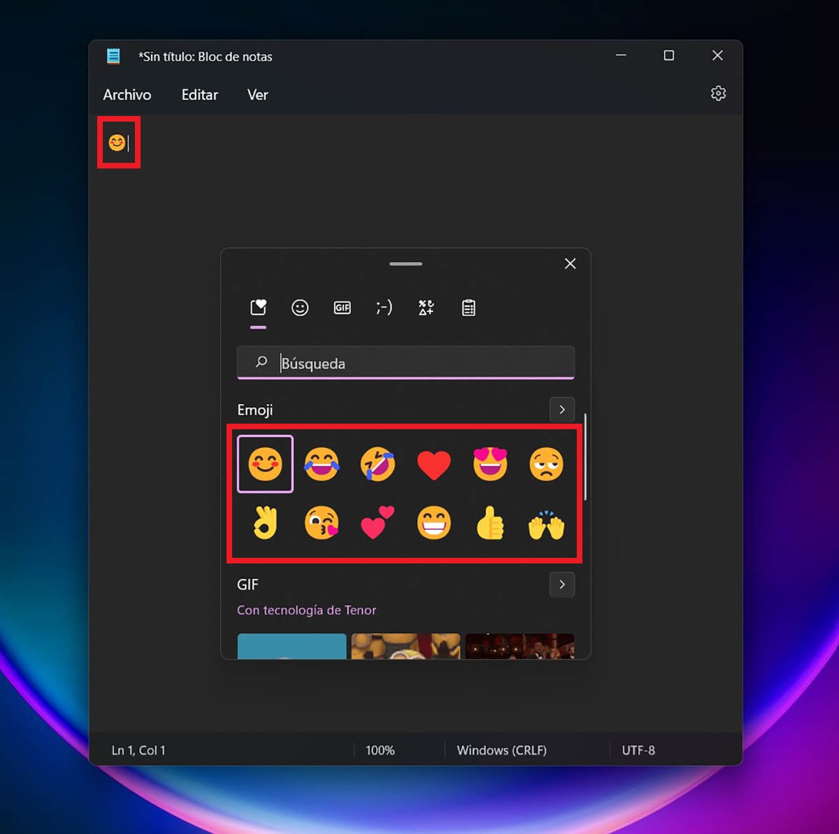Poner un emoji en Windows 11