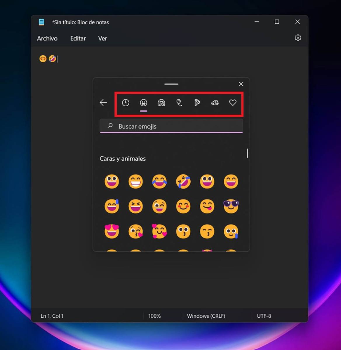 Ver mas emojis en Windows 11