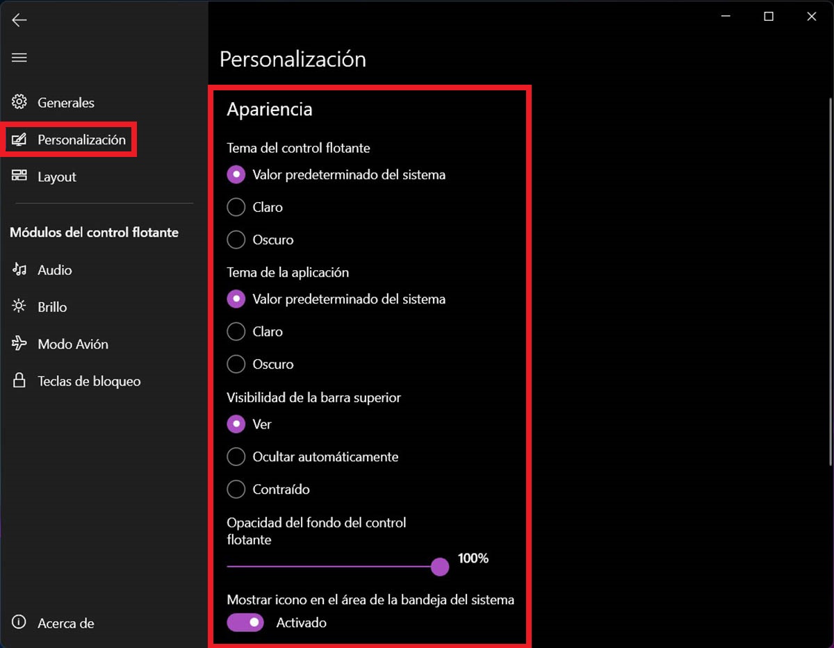 Personalizar apariencia botones flotantes Windows 11