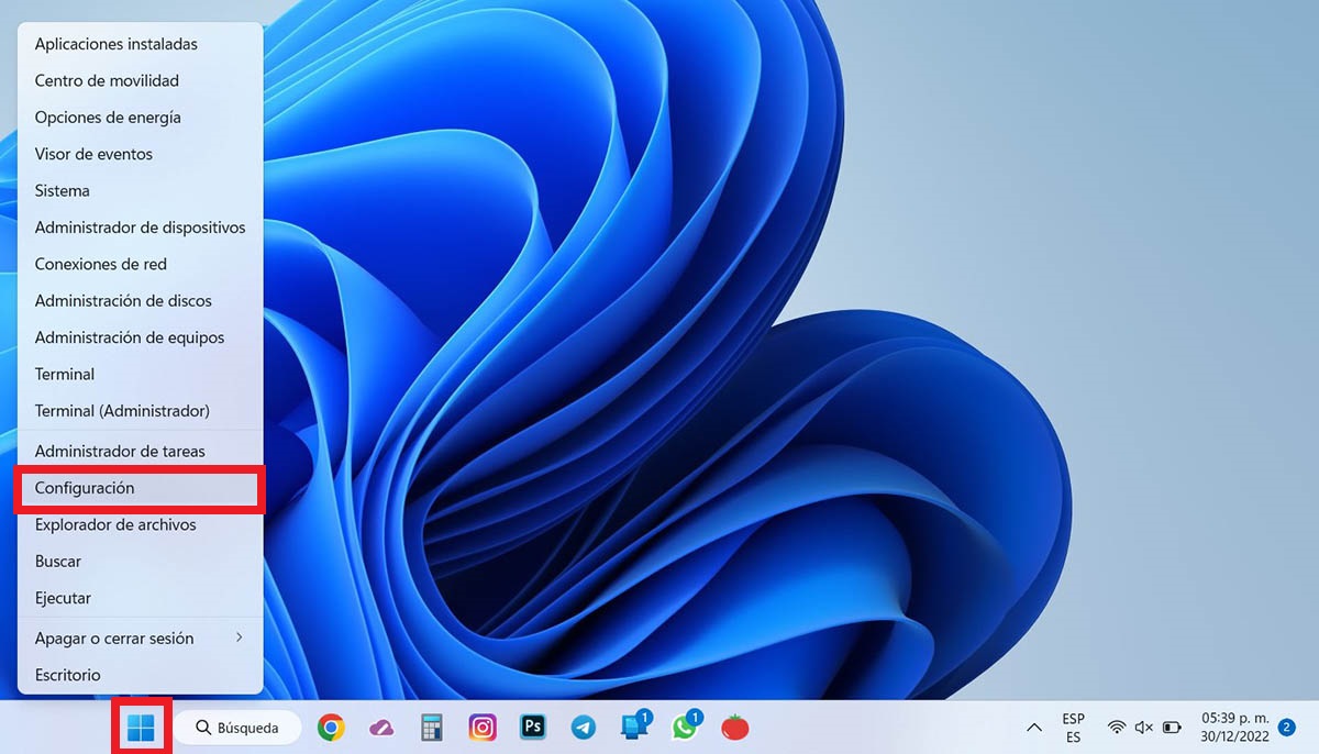 Abrir los ajustes de Configuracion de Windows 11