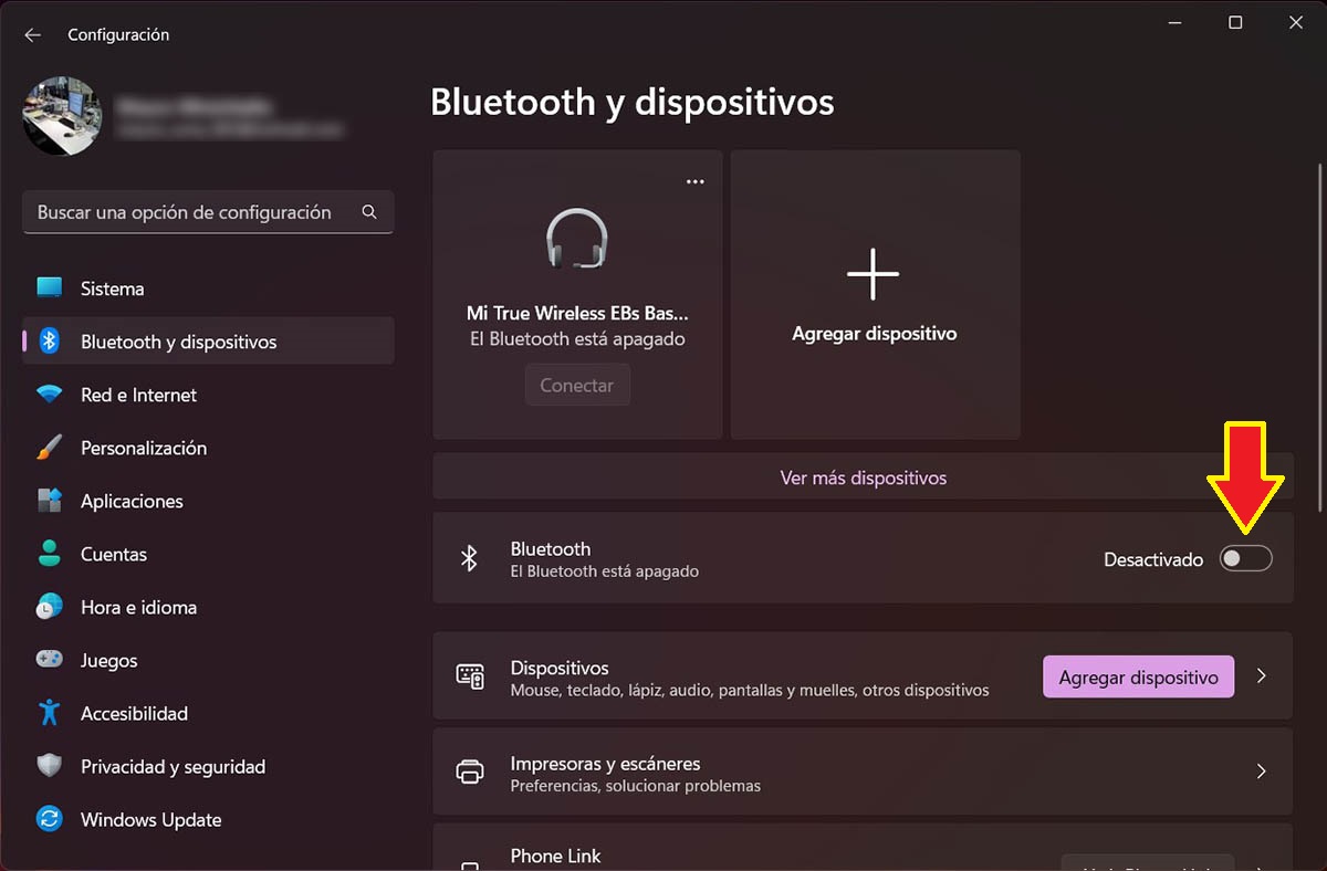 Activar Bluetooth en un PC con Windows 11