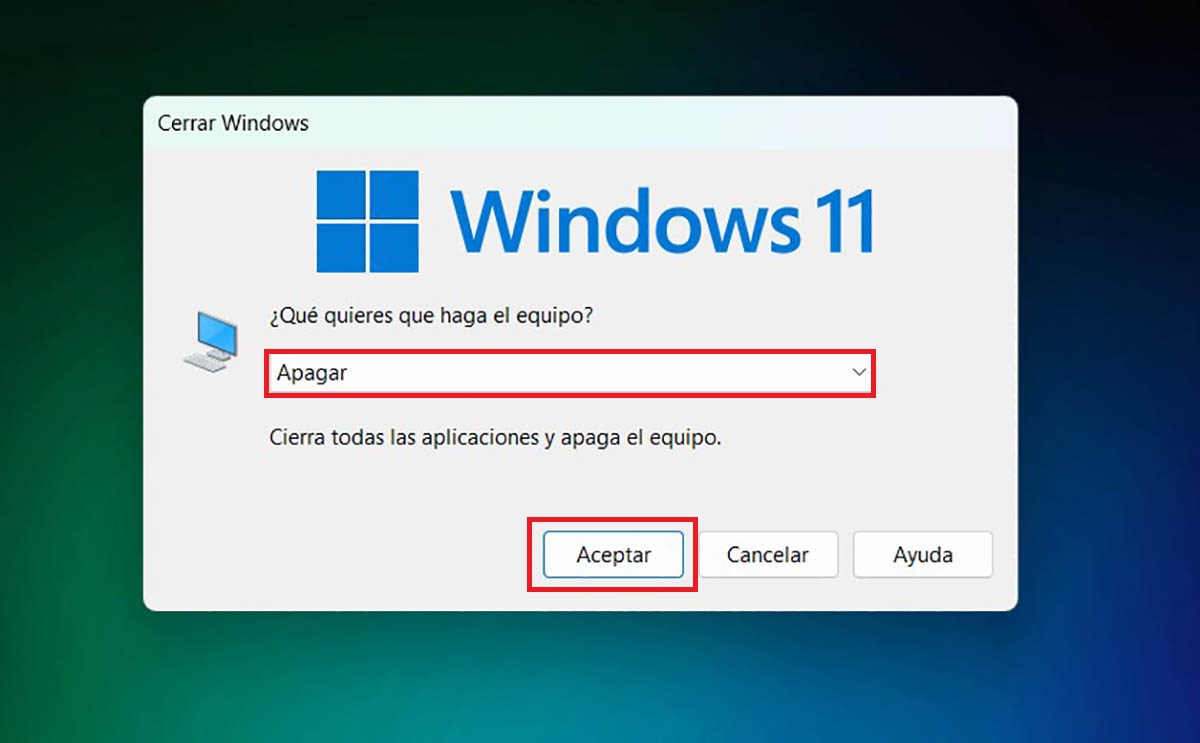 Apagar PC con Windows 11 usando ALT y F4