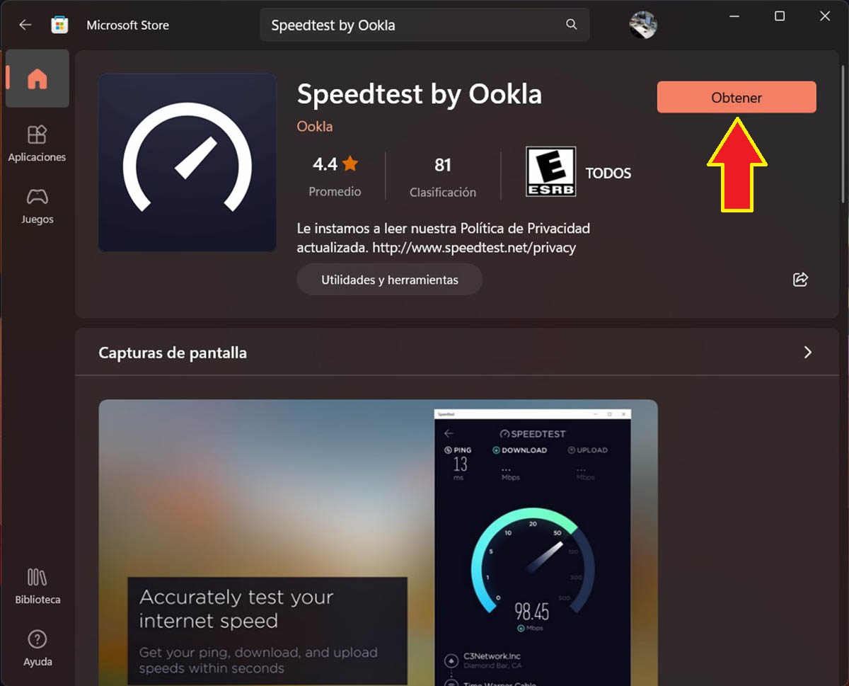 Descargar Speedtest by Ookla para Windows 11