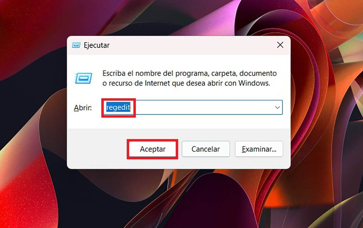 Entrar el editor de registro de Windows 11