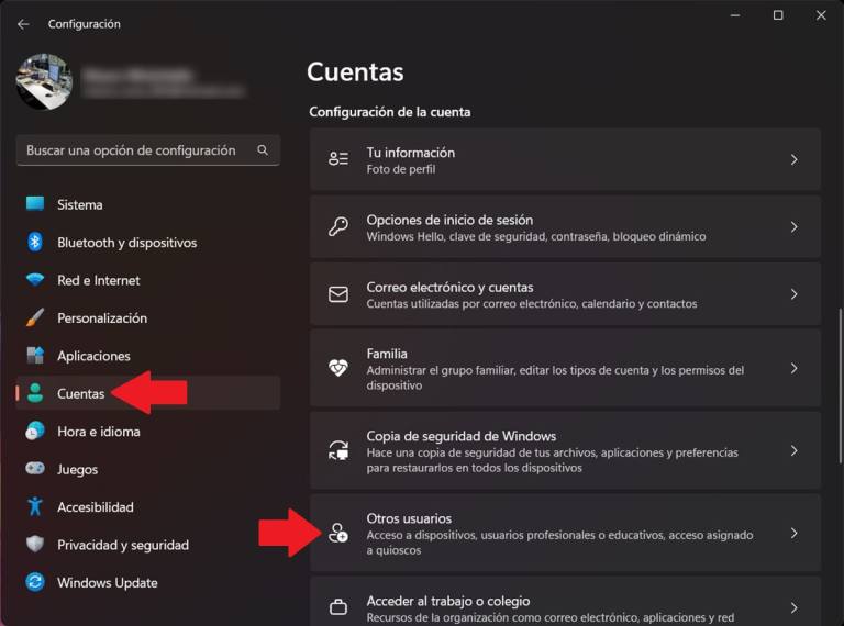Cómo eliminar un usuario o una cuenta en Windows 11