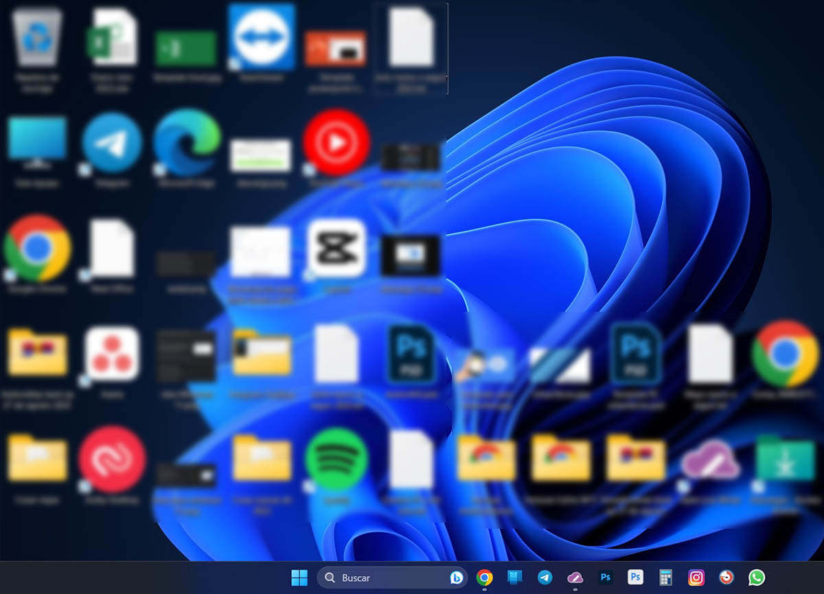 Iconos grandes en el escritorio Windows 11