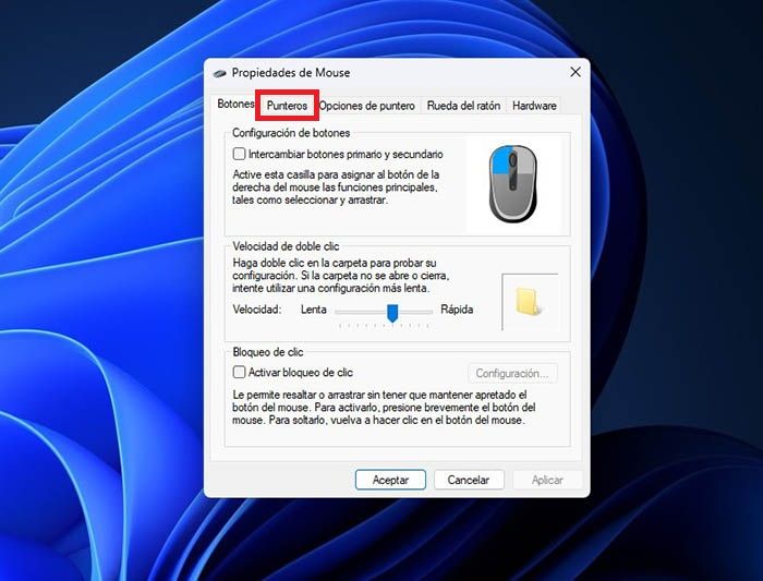 Ver punteros del raton en Windows 11