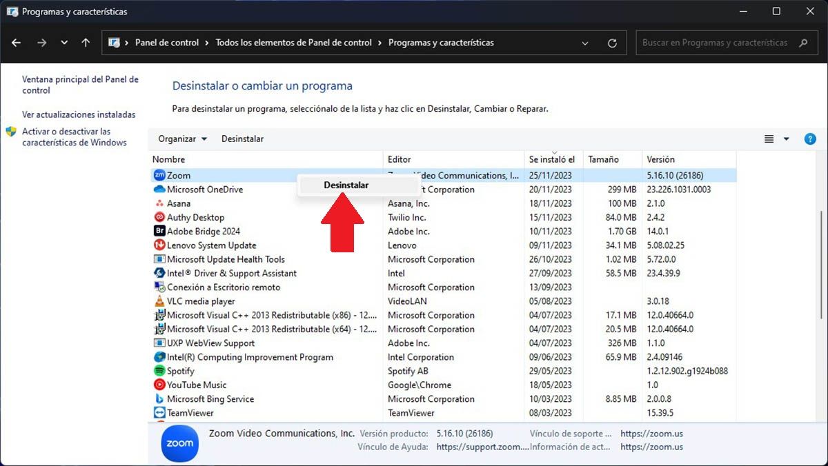 Desinstalar programa por completo Windows 11