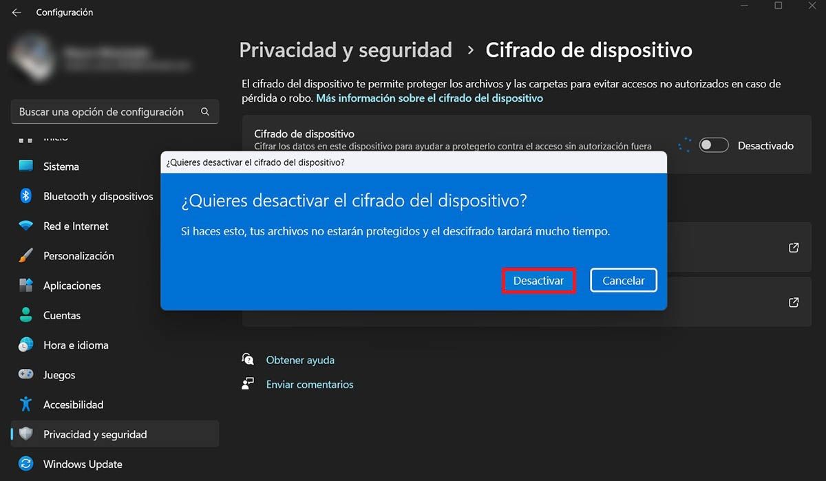 Desactivar BitLocker en Windows 11
