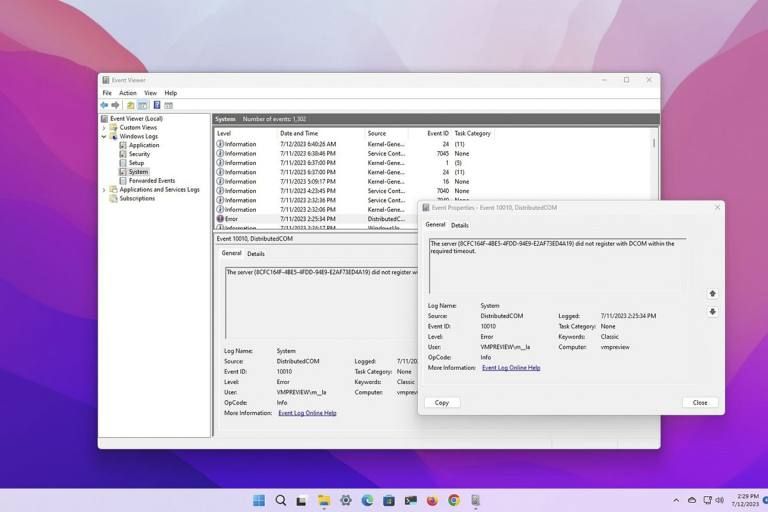 How to open and use the Event Viewer in Windows 11