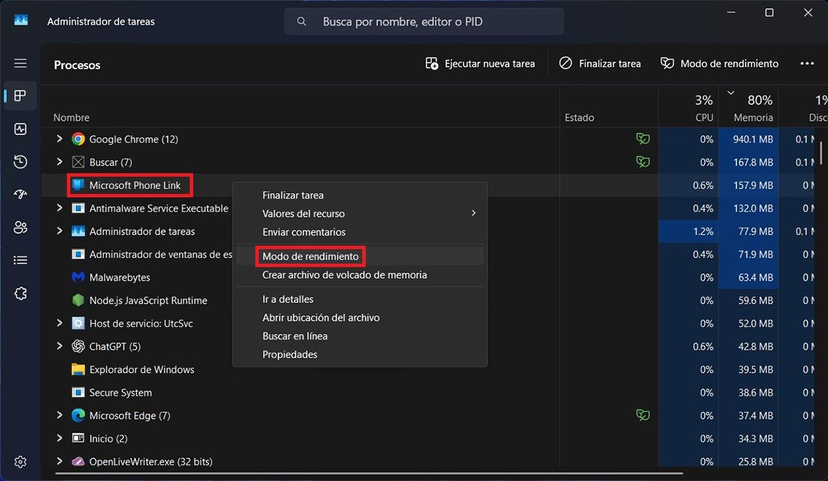 Activar Modo rendimiento Windows 11