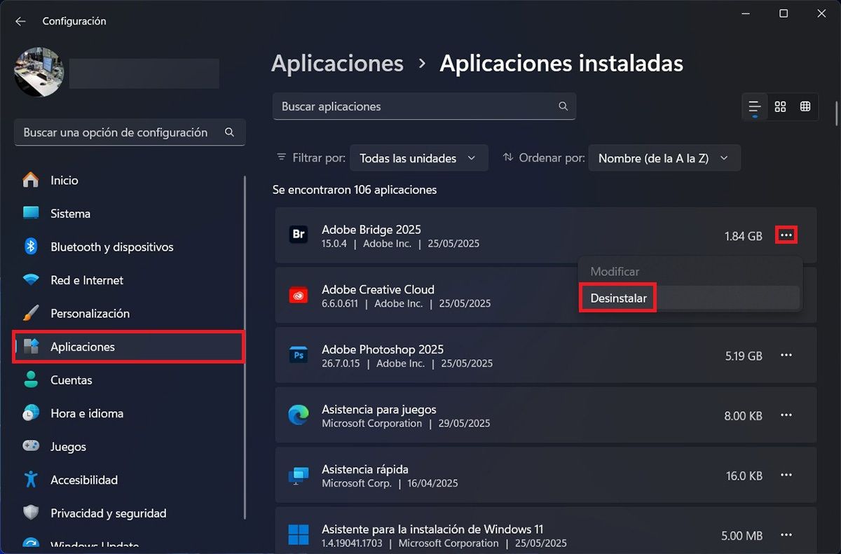 Desinstalar aplicaciones que no usas en Windows 11