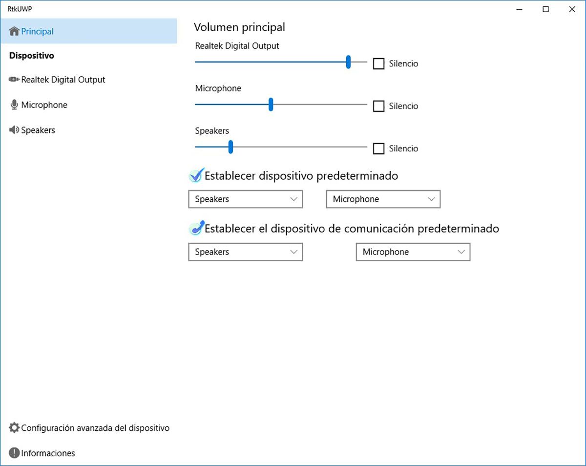 Realtec Audio Control ecualizador Windows 11