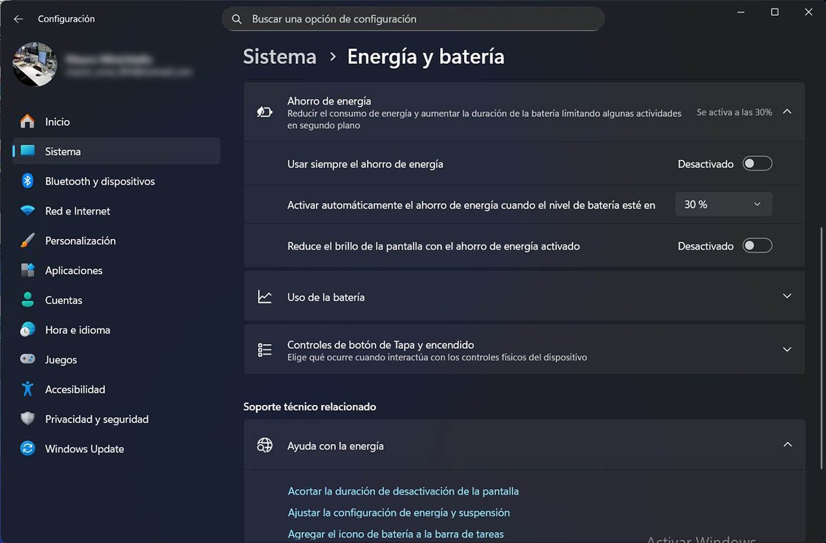 Usar el ahorro de batería integrado