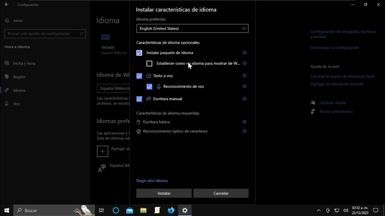 Cambiar idioma de visualización en Windows 11