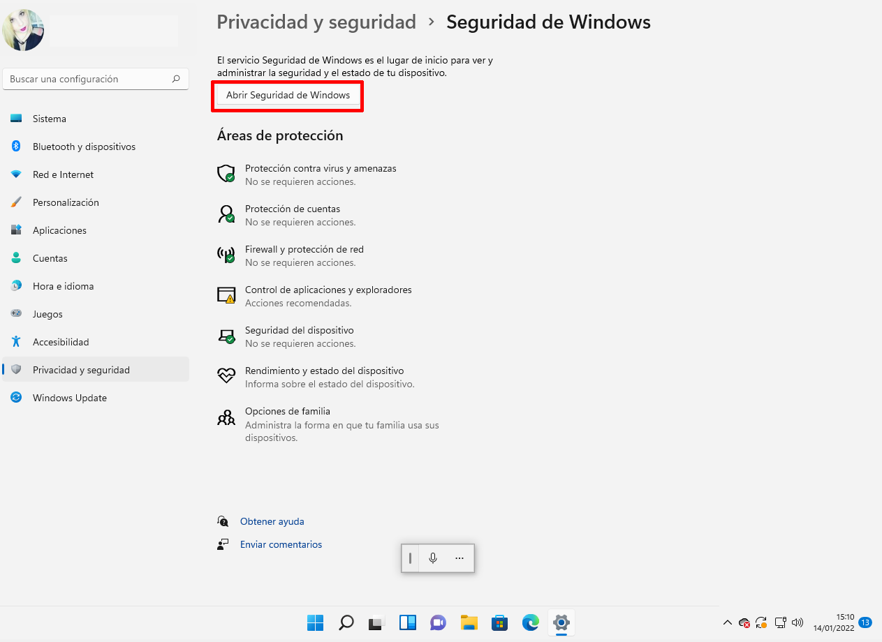 Señales de virus en Windows 11