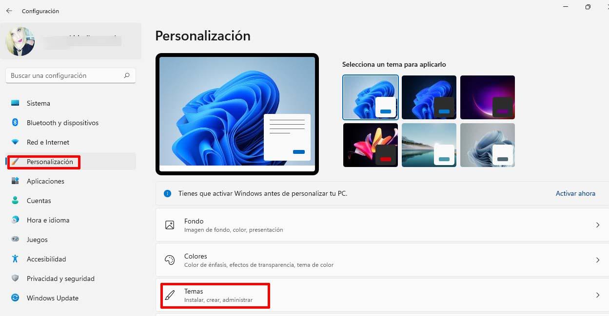 Modos claro y oscuro en Windows 11