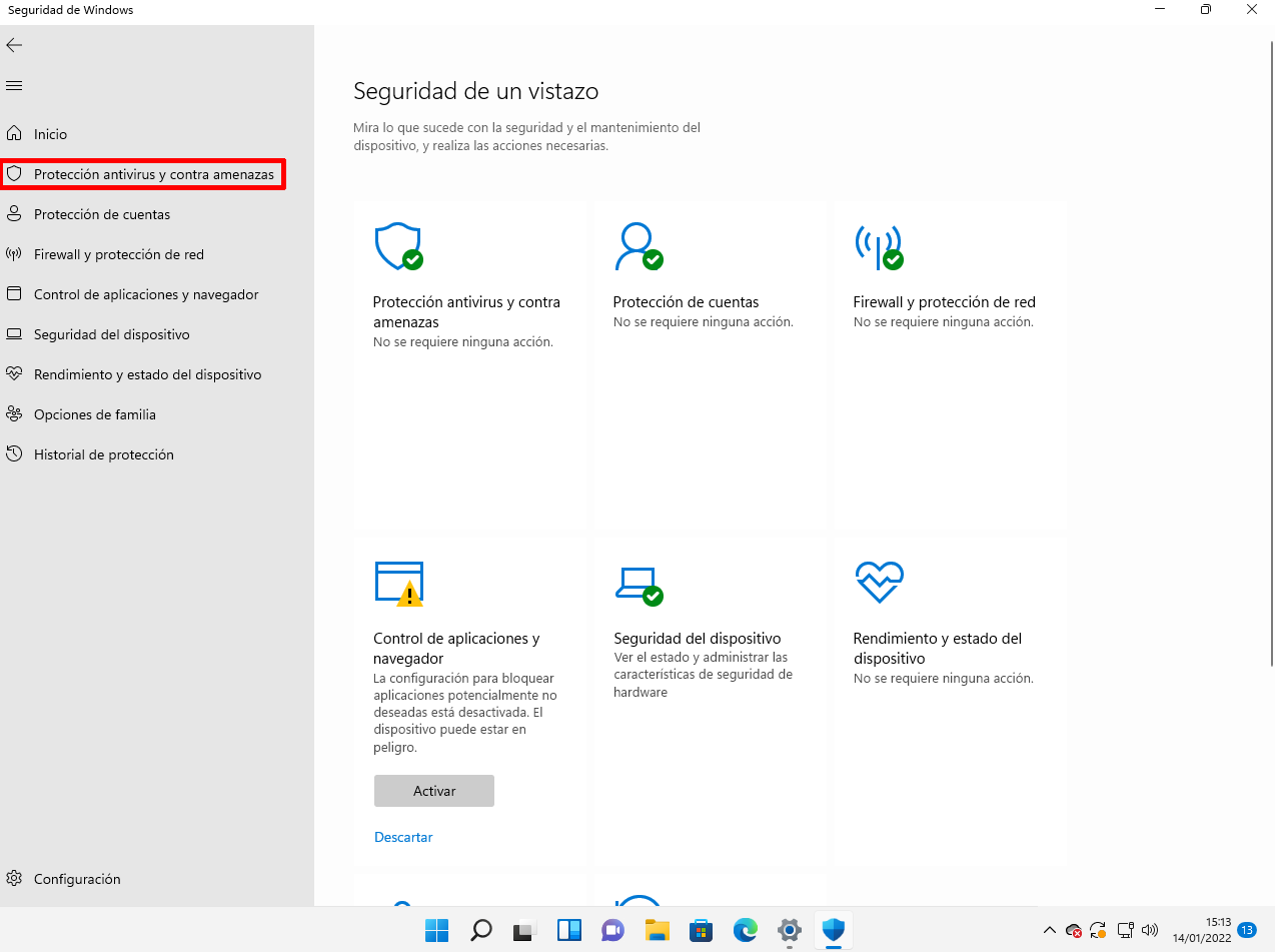 Analizar virus con Microsoft Defender