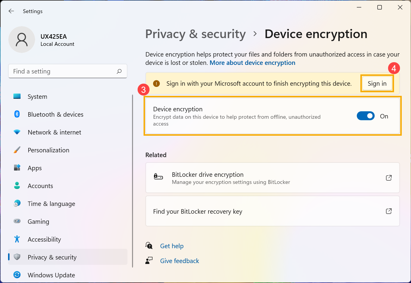 Opciones de BitLocker en Windows 11