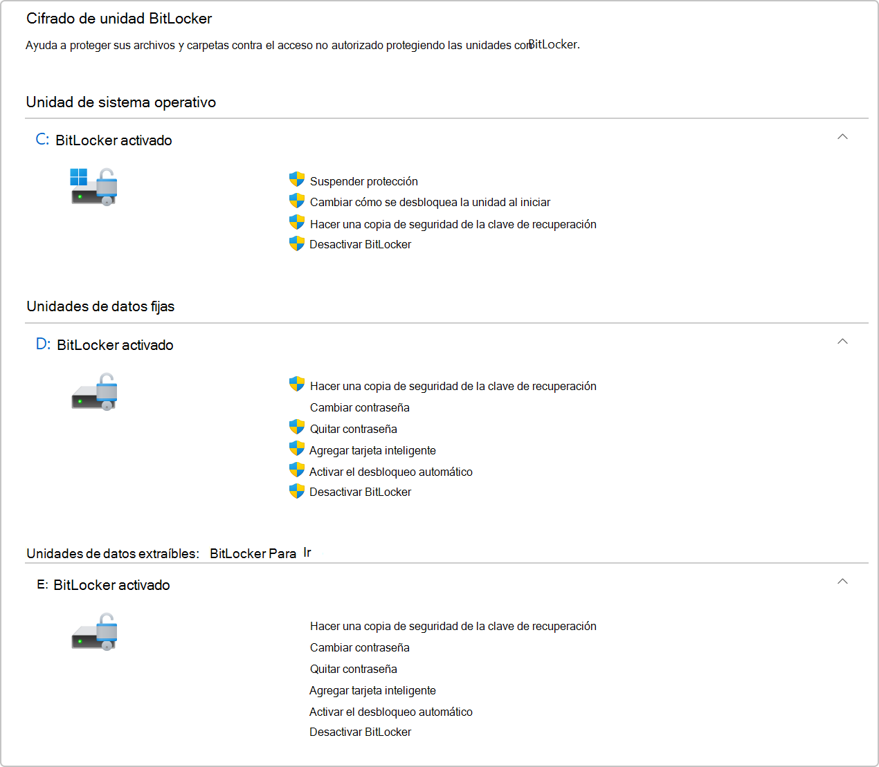 Cifrado de unidad BitLocker en Windows 11 Cifrado de unidad BitLocker en Windows 11
