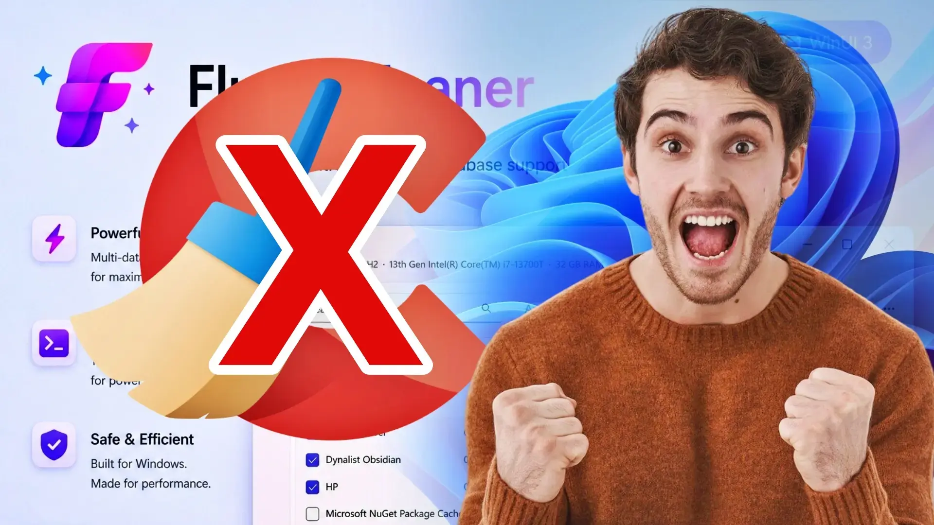 Interfaz moderna de FluentCleaner en Windows 11 Interfaz moderna de FluentCleaner en Windows 11