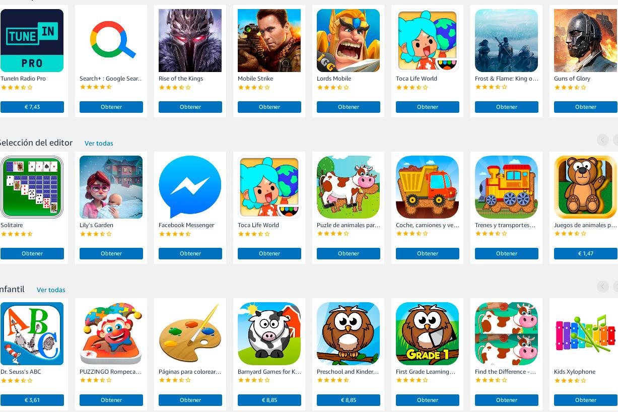 Compatibilidad regional Amazon Appstore