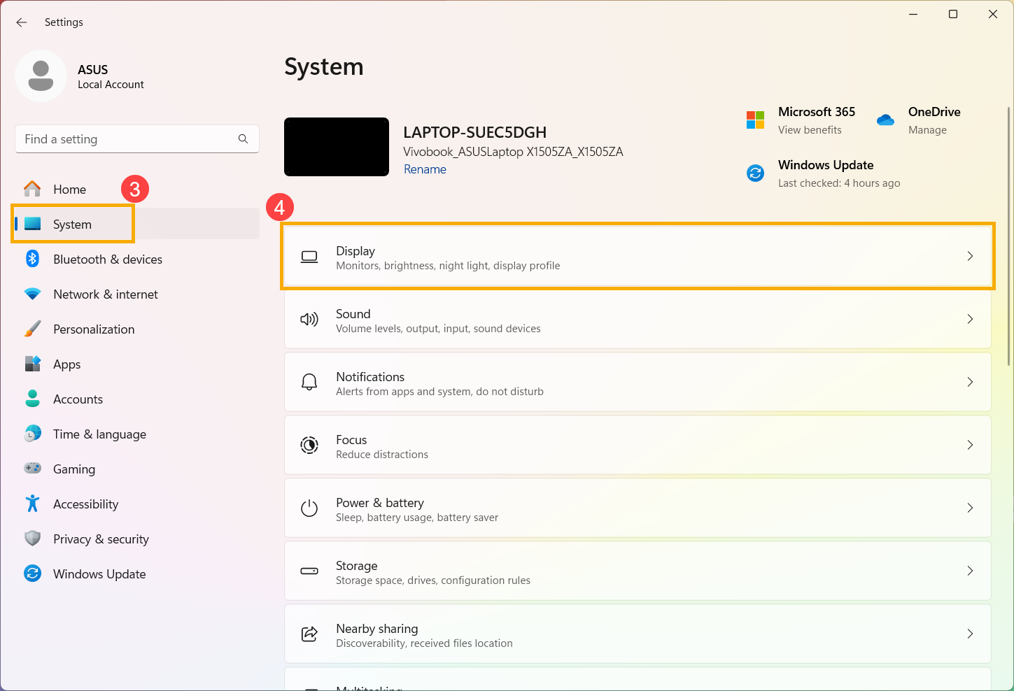 Ajustar brillo en configuración de Windows 11