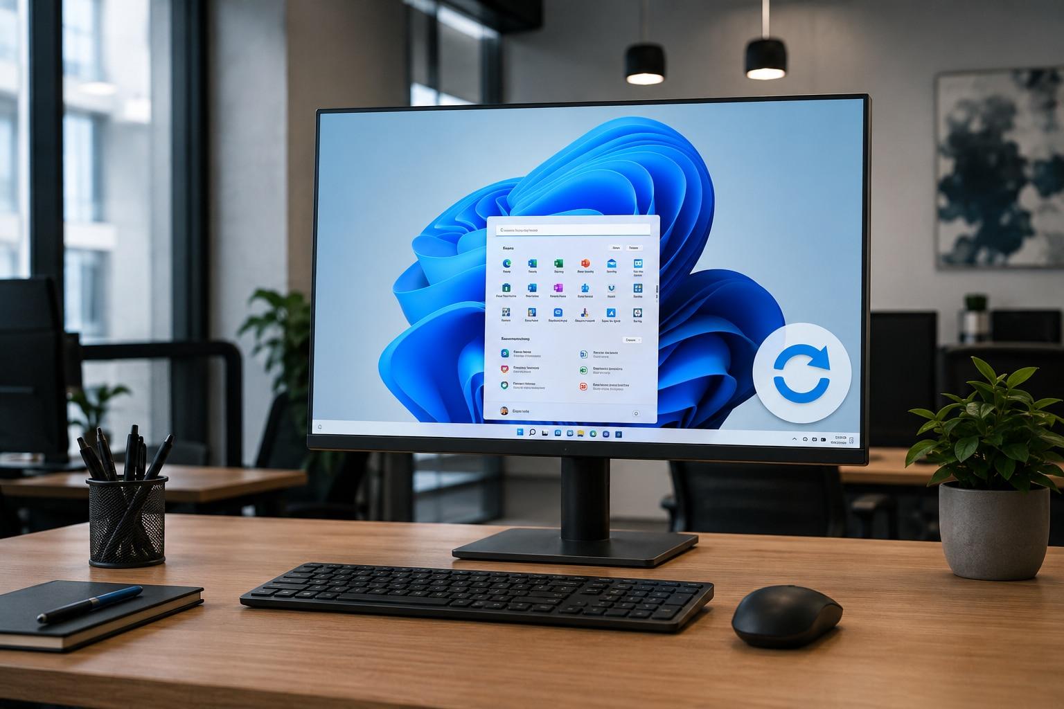 Ilustración sobre Cloud Rebuild en Windows 11
