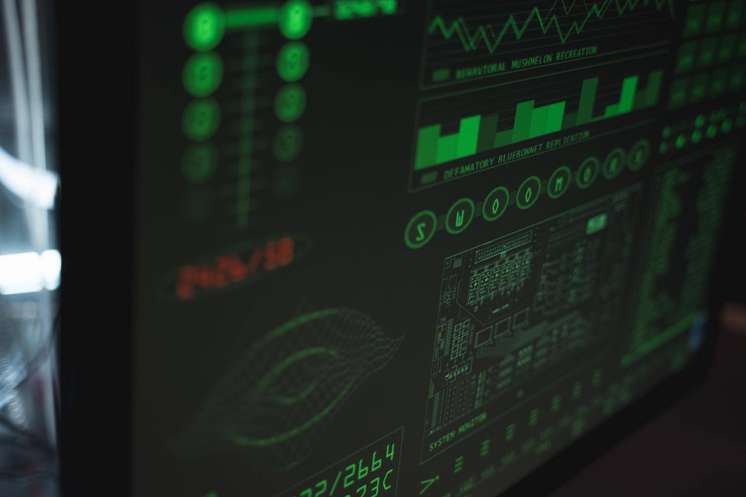Interfaz de datos de ciberseguridad en pantalla, simbolizando la recopilación de eventos y telemetría de Windows.